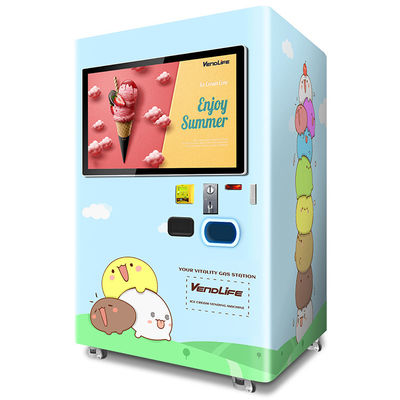 Las máquinas expendedoras automáticas 0.85KW al aire libre 4G del helado conectaron